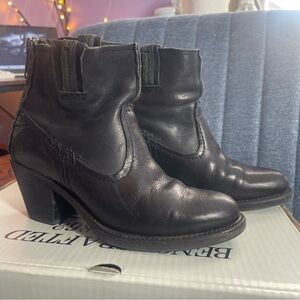 Frye Leslie Artisan Short Boots Black Leather 6.5M